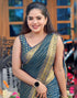 Vasthrlay Womens Banarasi Unstitched Olive Green Saree