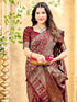 Vasthrlay Banarasi Weaving Pista Saree