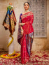 Vasthrlay Weaving Paithani Red Saree With Purple Unstitched Blouse Piece