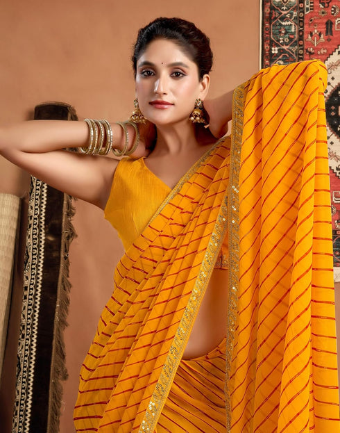 Vasthrlay Georgette Embroidery Unstitched Pink Saree
