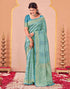Vasthrlay Kanjivaram Jacquard Sky Blue Saree With Unstitched Blouse Piece