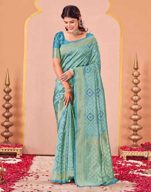 Vasthrlay Kanjivaram Jacquard Unstitched Mustard Saree