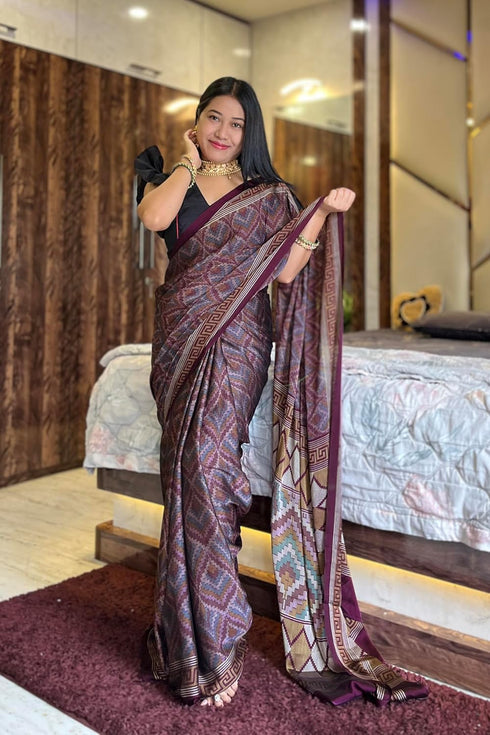 Vasthrlay Fashion Chiffon Turquoise Ethnic Wear