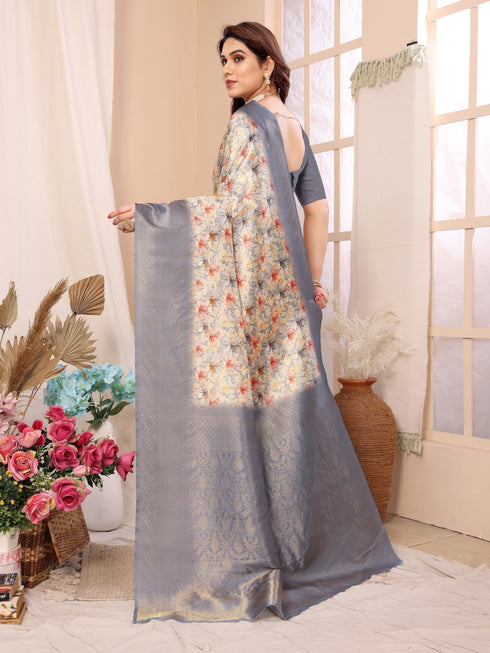 Vasthrlay Kanjivaram Unstitched Saree