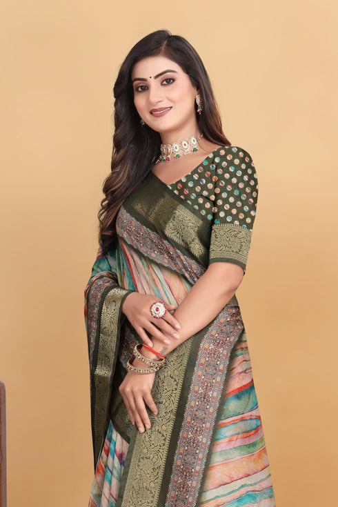 Vasthrlay Kanjivaram Elephant Unstitched Saree
