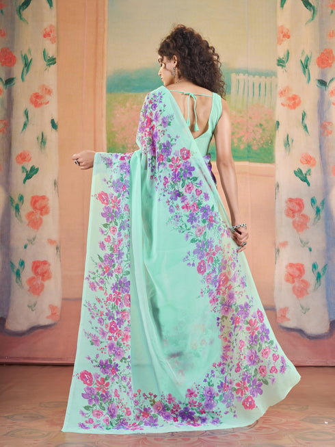 Vasthrlay Georgette Printed Unstitched Saree