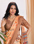 Vasthrlay Georgette Printed Unstitched Multicolor Saree