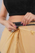Vasthrlay Womens Beige And Black Cotton Ready To Wear Saree