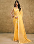 Vasthrlay Chiffon Bandhani Unstitched Yellow Saree