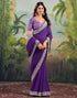Vasthrlay Georgette Embroidery Unstitched Purple Saree