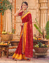 Vasthrlay Georgette Embroidery Unstitched Red Saree