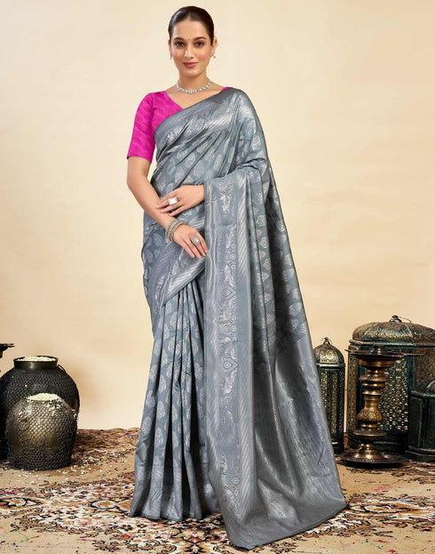 Vasthrlay Banarasi Unstitched Saree