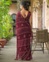 Vasthrlay Georgette Bandhani Maroon Saree With Unstitched Blouse Piece