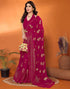 Vasthrlay Georgette Weaving Blue Saree With Unstitched Blouse Piece