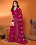 Vasthrlay Georgette Weaving Unstitched Red Saree