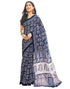 Vasthrlay Chanderi Bandhani Unstitched White Saree