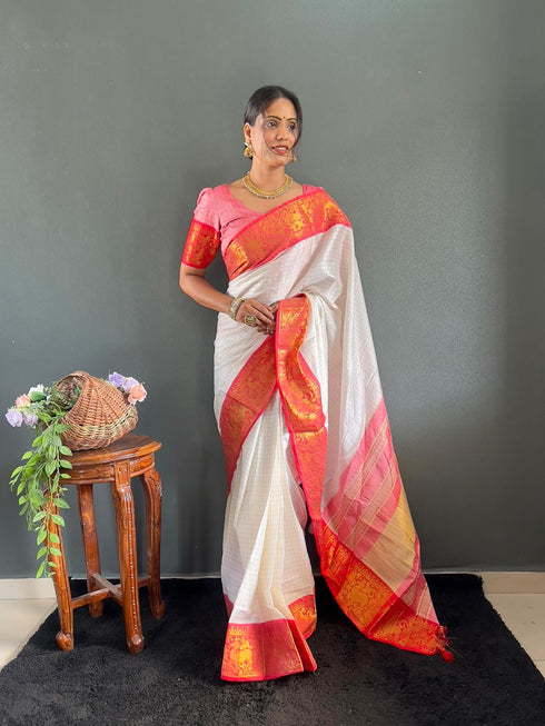 Vasthrlay Kanjivaram Traditional Contrast Included
