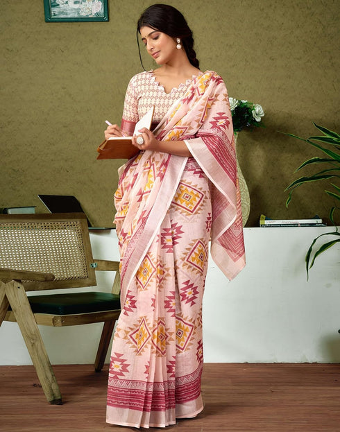 Vasthrlay Womens Cotton Printed Multicolor Saree