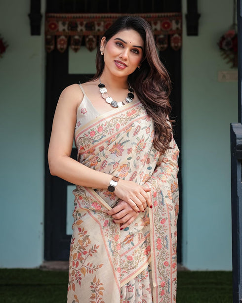 Vasthrlay Handloom Printed Saree