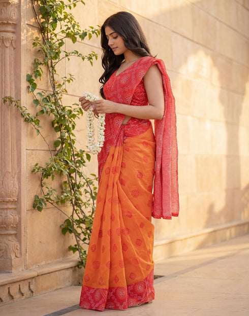 Vasthrlay Womens Printed Unstitched Off White Saree
