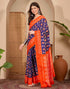 Vasthrlay Womens Printed Unstitched Purple Saree