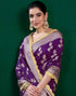 Vasthrlay Banarasi Jacquard Unstitched Pink Saree