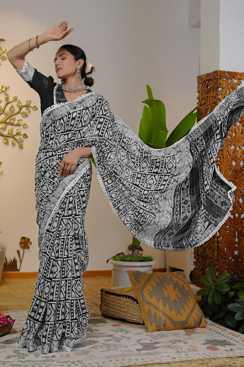 Vasthrlay Fashion Chevron Printed Ethnic Wear