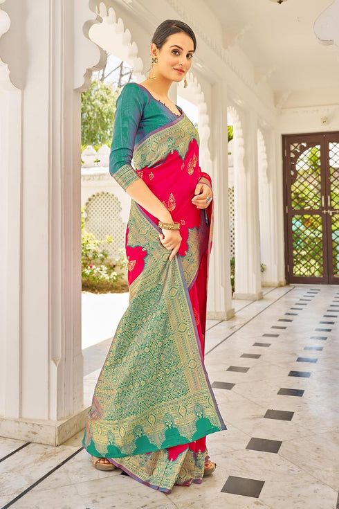Vasthrlay Banarasi Rich Redfirozi Ethnic Wear