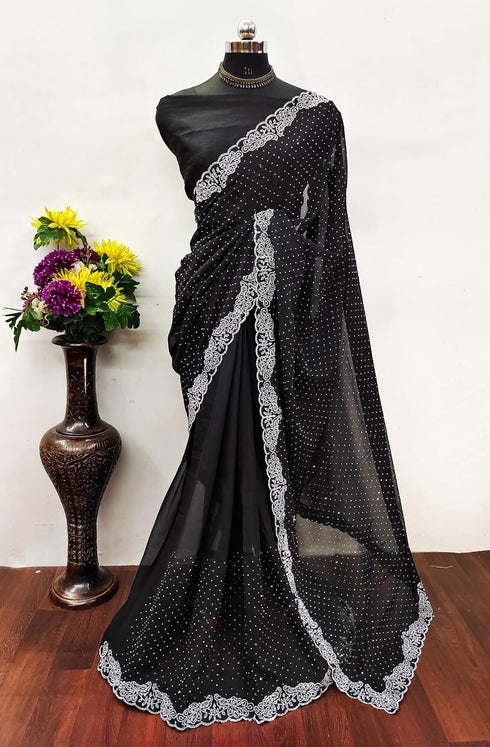 Vasthrlay Georgette Lefpecock Embellishments Occasions
