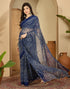 Vasthrlay Georgette Embroidery Unstitched Yellow Saree