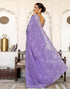 Vasthrlay Embroidery Scalloped Unstitched Maroon Saree