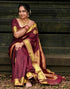 Vasthrlay Banarasi Jacquard Unstitched Dark Green Saree