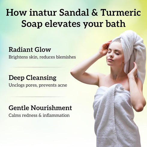 Inatur Sandal And Turmeric Handmade Soap