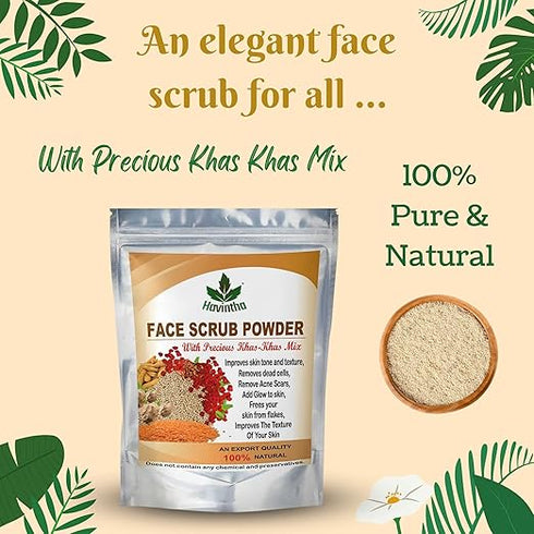 Havintha - Natural Face Scrub Powder with Khas - Khas Mix