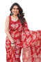 Vasthrlay Fashion Chiffon Printed Red Ethnic Wear
