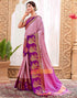 Vasthrlay Banarasi Jacquard Pink Saree With Unstitched Blouse Piece