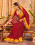Vasthrlay Georgette Embroidery Unstitched Red Saree