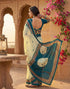 Vasthrlay Womens Printed Unstitched Olive Green Saree
