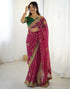 Vasthrlay Georgette Embroidery Unstitched Red Saree