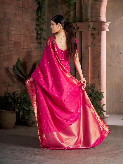 Vasthrlay Women's Kanjivaram Silk Unstitched Saree