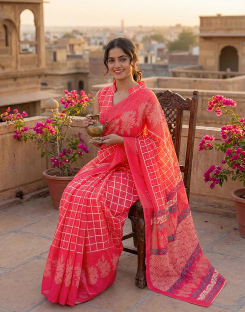 Vasthrlay Womens Printed Unstitched Purple Saree