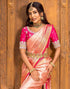 Vasthrlay Banarasi Jacquard Unstitched Beige Saree