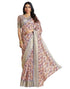 Vasthrlay Womens Printed Grey Saree With Unstitched Blouse Piece