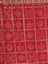 Vasthrlay Georgette Bandhani Printed Sequence Embroidery Dark Red Saree With Unstitched Blouse Piece