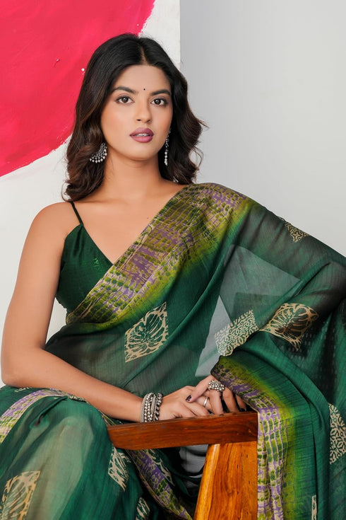 Vasthrlay Fashion Chiffon Abstrect Printed Ethnic Wear
