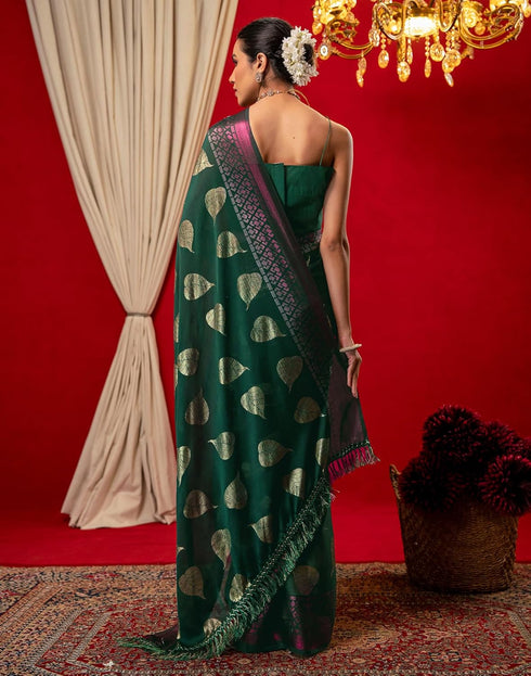 Vasthrlay Chiffon Printed Unstitched Black Saree