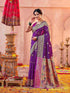 Vasthrlay Banarasi Weaving Navy Navy Blue Saree