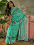 Vasthrlay Womens Printed Mint Green Saree With Unstitched Blouse Piece