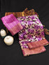 Vasthrlay Tussar Printed Contrast