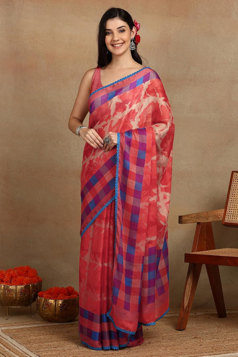 Vasthrlay Fashion Chiffon Geometric Printed Ethnic Wear